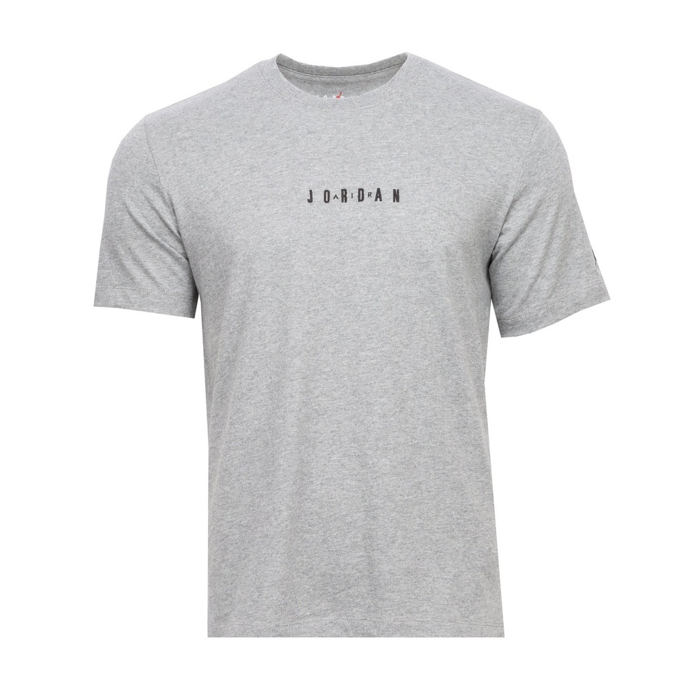 Jordan Air EMB T-Shirt Men's Grey DM3182-091 Short Sleeve L Cotton Crew Neck NWT